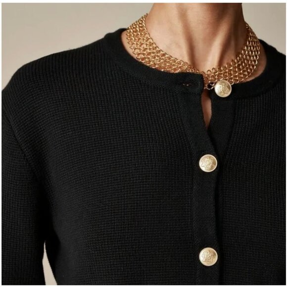 NWT J.Crew Relaxed Emilie Sweater Lady Jacket in Black Solid Cardigan M - Picture 3 of 8
